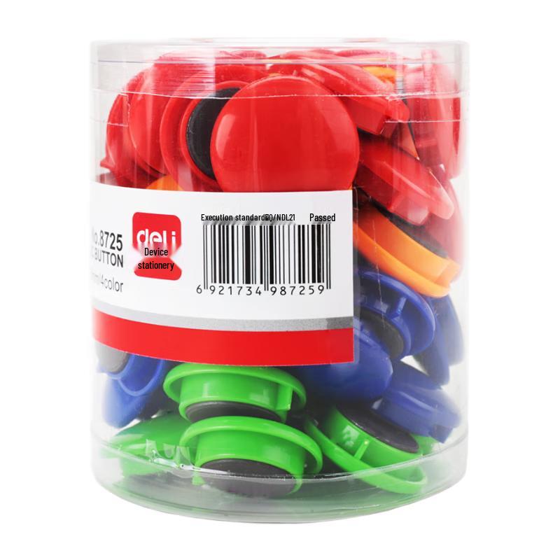 Deli Colorful Whiteboard Magnetic Pushpins (48 Pcs)