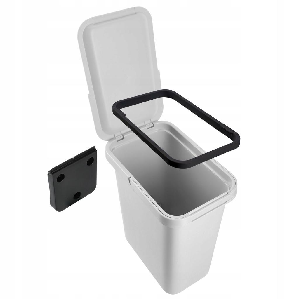 KADAX Hanging Trash Can 12L Gray Container for Sorting with Handle