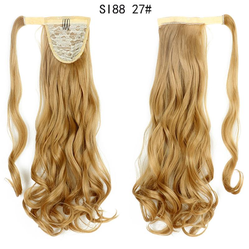 LISI HAIR Long Ponytail Synthetic Wig Pack In Clip Hair Extension Ombre Black Gold Brown Ponytail