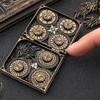 7-in-1 Rotating Dice Box Vintage Magic Spell Book with Dragon Relief Dice