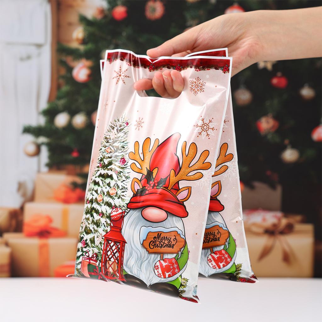 10/25/50pcs Christmas Cute Gift Bags Christmas Party Decoration 2025 Xmas Santa Claus Handbags  New Year Gift 2026