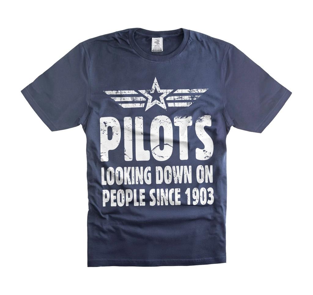 Men's Funny Pilot Shirt Pilot Gifts Looking Down On People Tee Shirt