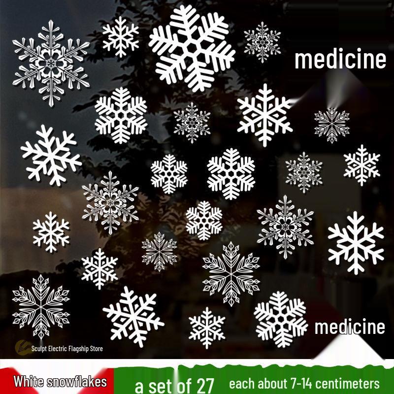 

Рождественские статические наклейки на окна: Сцена Санты и украшения для стеклянных дверей No Specification