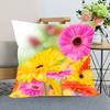 Neuankunft Gerbera Blumenkissenbezug Schlafzimmer Home Office Dekorative Kissenhülle Quadratisch Reißverschluss Kissenbezüge Satin Weich Kein Ausbleichen