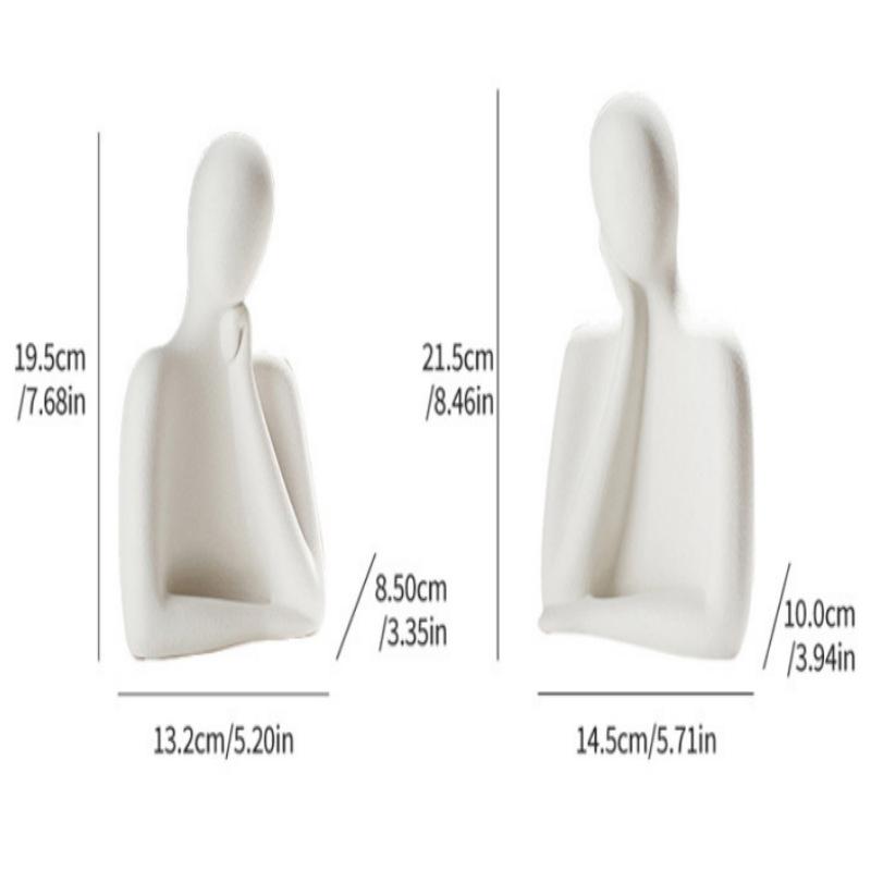 European-Style Simple Wine Cabinet, A Three-Port Ceramic Handicraft Model House, Home Desktop Decoration Ornament B09 white couple