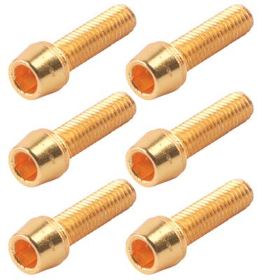 Vis Boulon M5x18mm pour Potence de Vélo avec Entretoise Acier Pièces de Guidon de Vélo Direction Doré