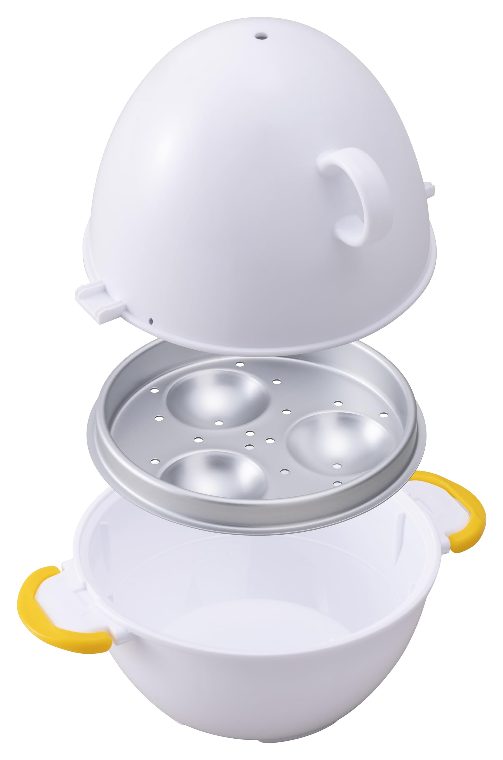 KAI Microwave Egg Boiler Easy and Quick Boils 3 Eggs in a Microwave Made in Japan (Hitachi DH8230) - - белый
