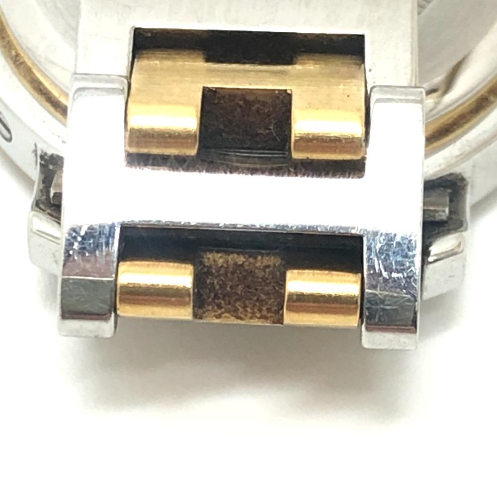 HERMES CL3.240 Clipper Quartz Date Watch Round Face Two-tone Wristwatch