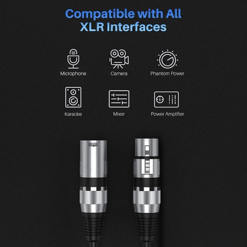 3Pin XLR Stable Connection Cable Male to Female Plug Radio Cable Shielded Suitable For Mixers Microphone Amplifier