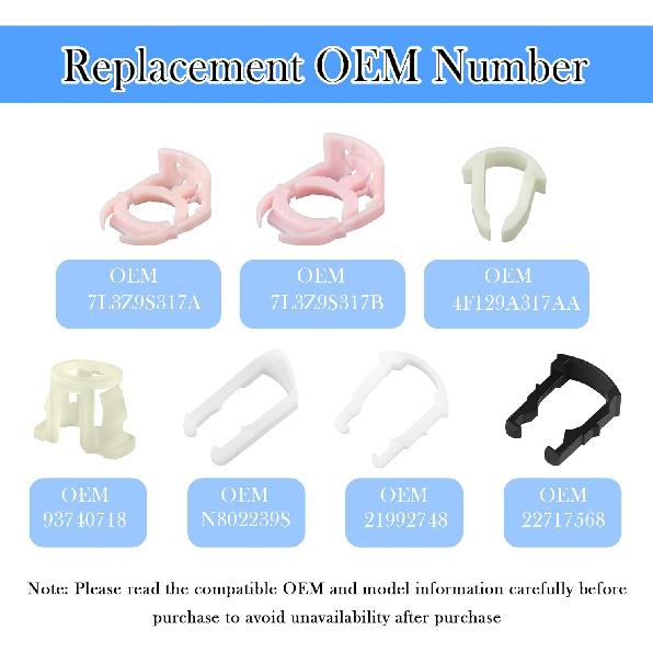 70PCS Car Fuel Line Clips Replacement OEM 937407187/21992748,7 Types Sizes 5/16" And 3/8" Fuel Line Clamp Kit Compatible With Ford Chrysler