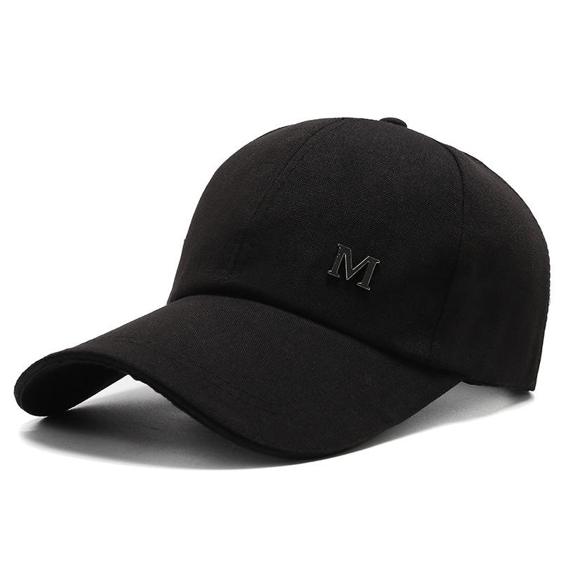 

New men s middle-aged and old baseball cap spring and autumn outdoor fashion visor casual canvas alphabet cap Adjustable чёрный