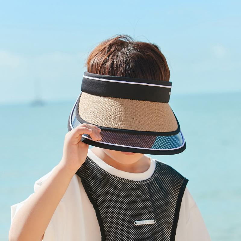 Children's sun hat boys summer big brim empty top sun hat girls camping outdoor vacation sun hat