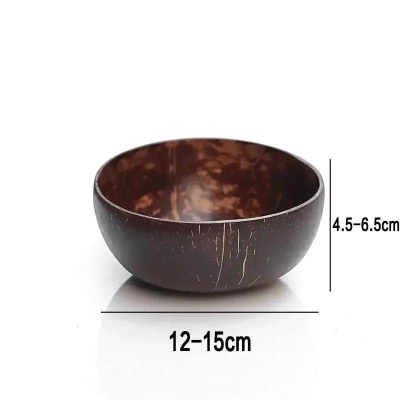 

Natural Coconut Bowl Spoon Set Creative Coconut Shell Fruit Salad Noodle Rice Bowl Wooden Bowl Tableware Restaurant Kitchen