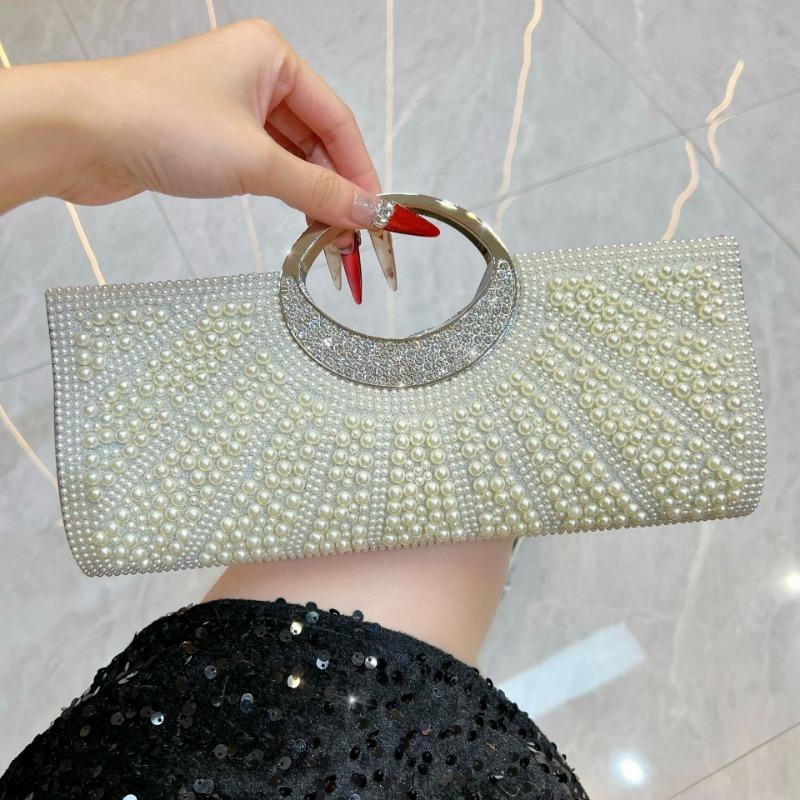 Quality Handbag, Clutch Bag, High-end Style Evening Bag, Pearl Crossbody Bag, Hand-held Bag