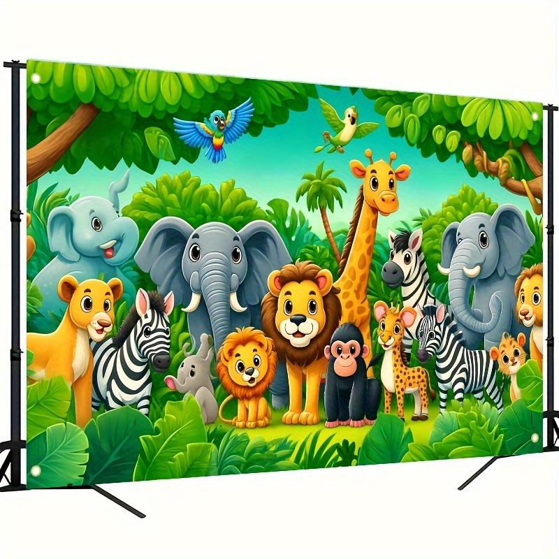2D flaches Waldtier Partybanner Polyester Hintergrund Outdoor Festival Familie Garten Hof Dekoration