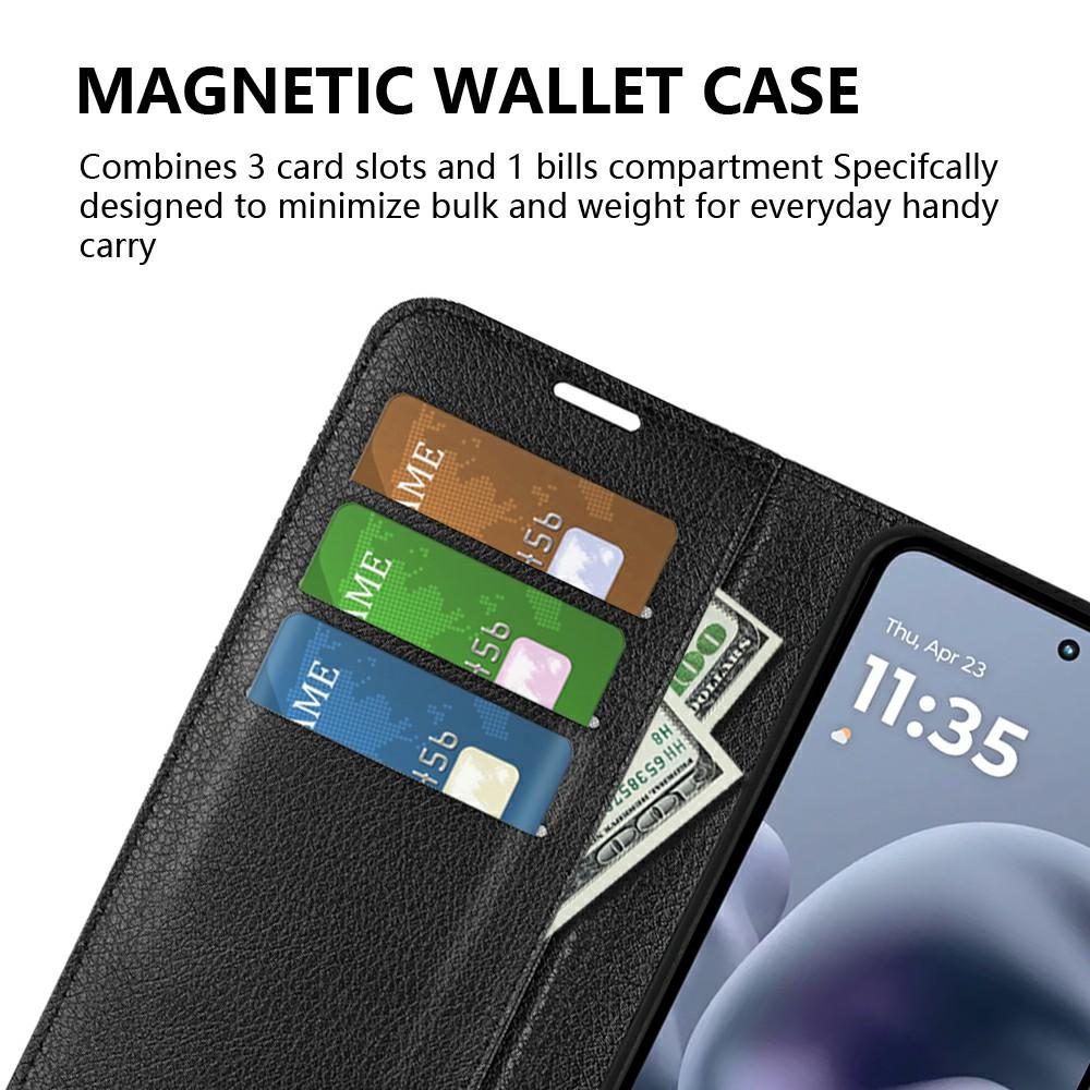 AMORUS For Motorola Moto G56 5G Wallet Case Litchi Texture Shockproof Leather Flip Stand Phone Cover