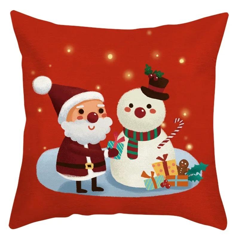 Weihnachts-Themen-Kissenbezüge Auto Zubehör Büro Santa Claus Wohnzimmer Sofa Hause Kissenbezüge