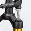 Metal Bike Suspension Inflation Adapter for Air Fork and Rear Shock Pressure Work, Stored with Cycle Repair Gear