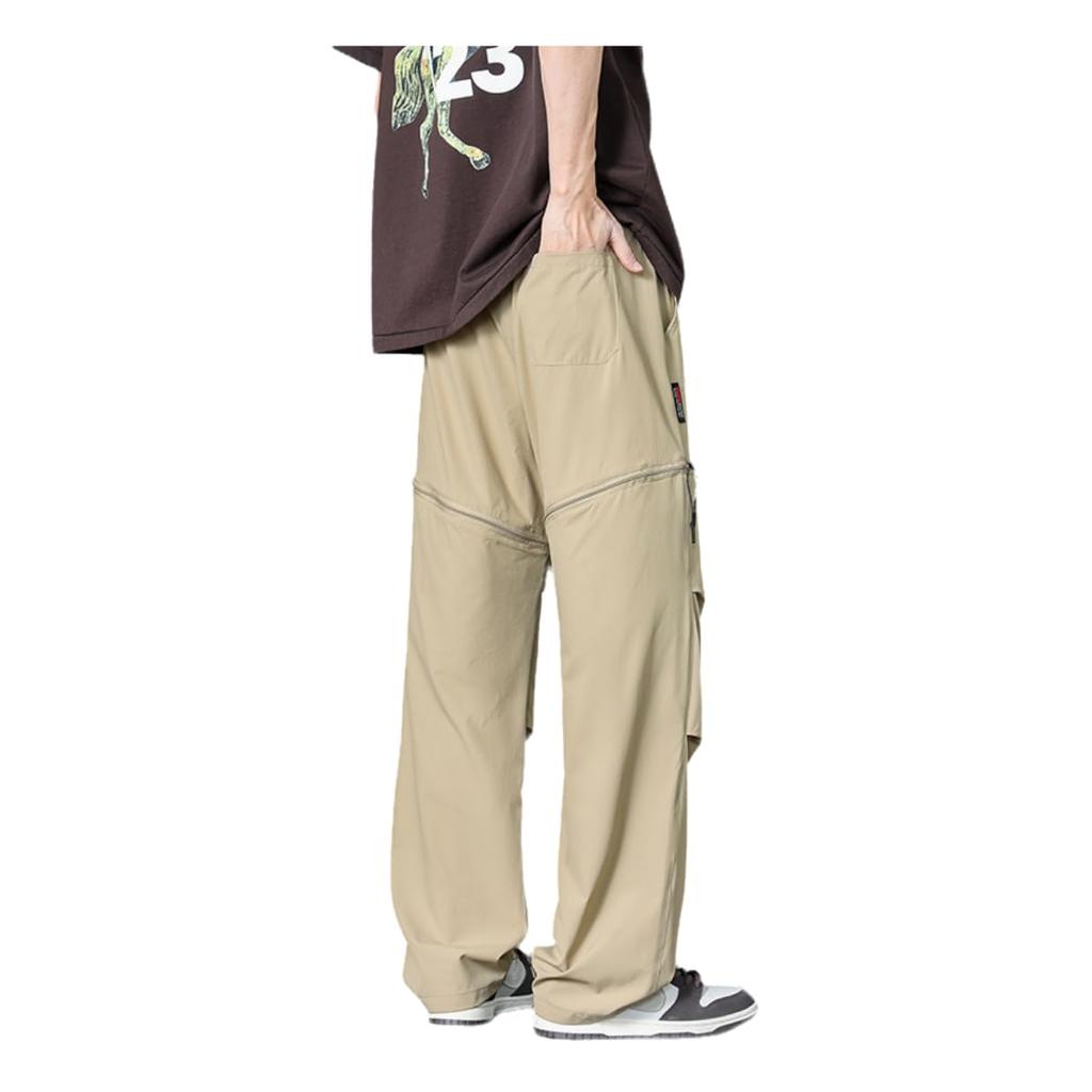 Men's 2-Way Cargo Pants, Outdoor Wear, Removable, Quick-Drying, Water-Repellent, Breathable, Trekking Pants (JP, Alphabet, 2XL, Khaki)