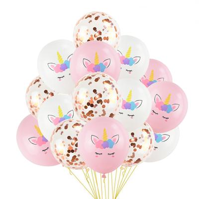 1 Set Einhorn Partyballons Geburtstagsballon Einhorn Dekoration Latex Konfetti Ballon Geburtstagsfeier Dekoration Ballons Kinder