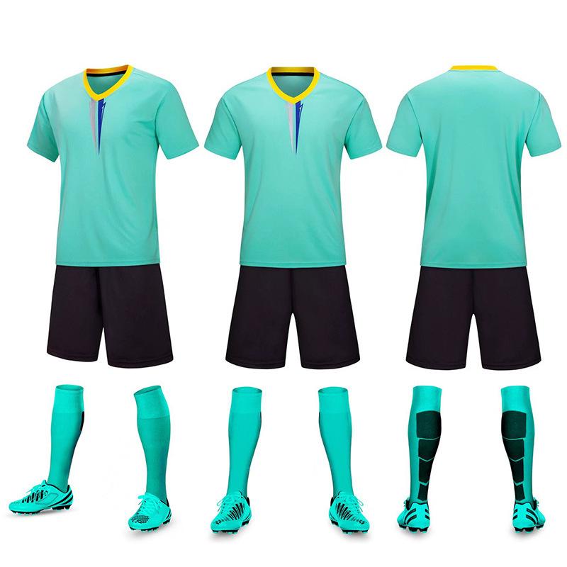 A DIY football jersey set, short-sleeved men's and women's jerseys, light board printing number, student training and competition jerseys.