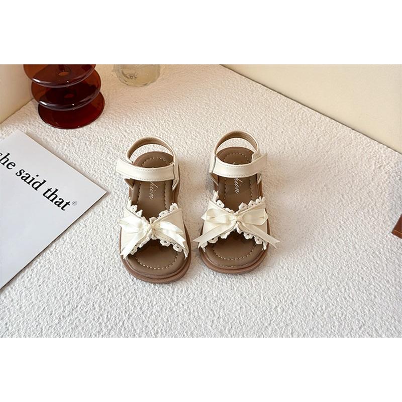 Kinder Sandalen Mädchen Sommer Flache Prinzessin Schuhe Mit Schleife Spitzenbesatz Bequemes Lässiges Design Für Kinder Frühling Und Sommer Mode Schuhe