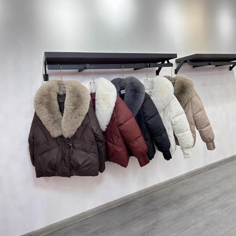 Winter New Cotton-padded Clothes Women's Short Loose Cotton-padded Clothes Women's Oversized Fur Collar Thickened Cotton-padded Jacket