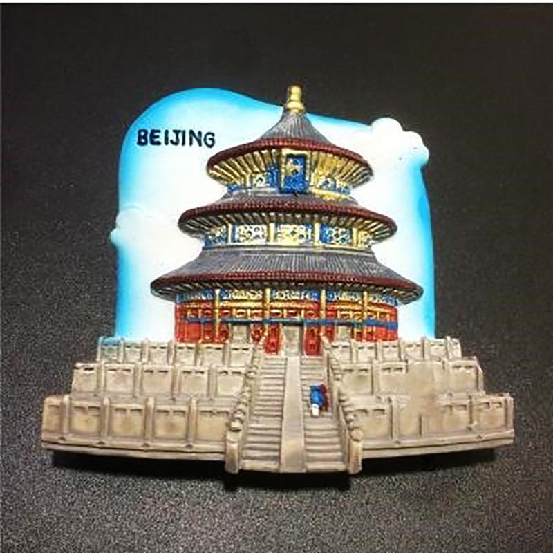 Beijing Fridge Magnets Tourism Souvenir The Great Wall Building Magnetic Magnets for The Refrigerator China Scenery Resin Gifts