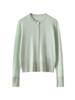 Women's Merino Wool Cardigan - Lightweight, Solid Color, Round Neck, Ideal for Spring & Summer.