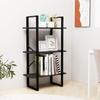 Day and Night - Day and Night Solid Black Pine Wood Storage Shelf 60x30x105 Cm
