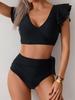 Vintage Strandurlaub Badeanzug Sexy Bikini Split Badeanzug Damen High Waist Bademode Badeanzüge Feine Nähte in verschiedenen Farben Strandmode