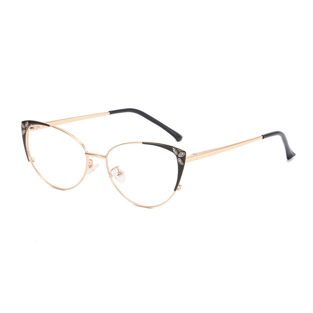 Fashion Metal Cat Eye Anti Blue Light Glasses Frame Stylish Photochromic Presbyopia Eyeglasses Customizable Prescription Lens -2