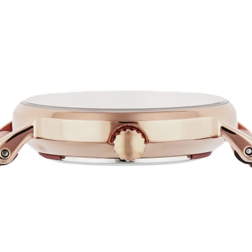 Coach PERRY Women's 28mm Stainless Steel Quartz Watch (14503769) In Pink with a Beige Dial