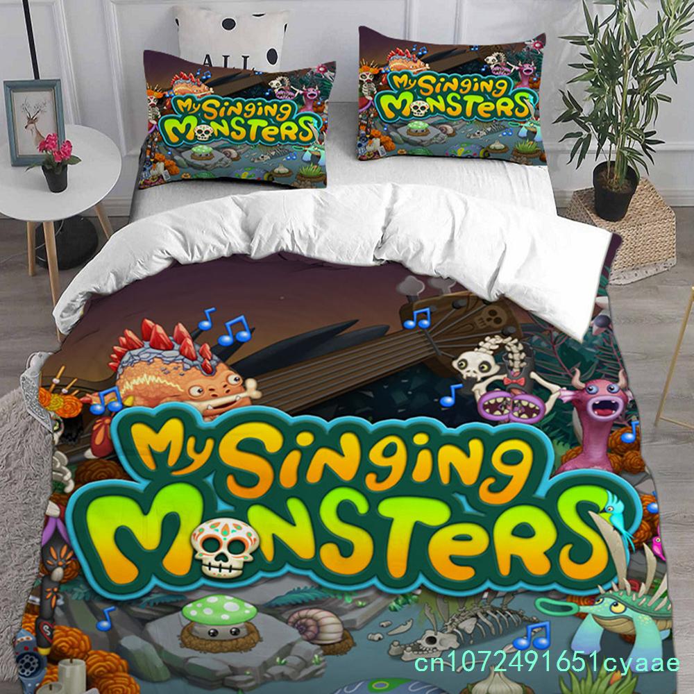 My Game Singing Monsters Bedding Sets 3D Print Comforter Quilt Bed Cover Duvet Cover Pillow Case 2-3 Pieces Sets Kids Adult Size