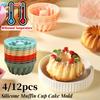 1-12PCS Silicone Cake Pan Nonstick Silicone Cake Molds Baking Cake for Jello Gelatin Cake Brownie and Bread Withstand Temperature from -40℉ To 446℉