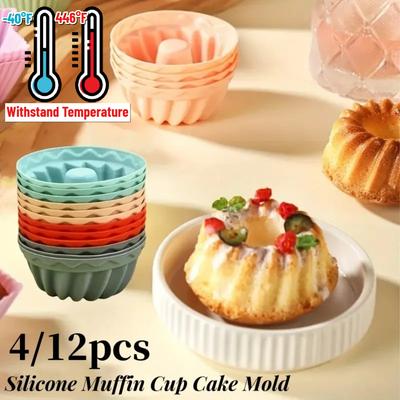 1-12 Piezas Molde de Silicona para Pastel Antiadherente Moldes de Silicona para Pastel Horneado de Pastel para Gelatina Gelatina Pastel Brownie y Pan Resiste Temperatura desde -40℉ hasta 446℉