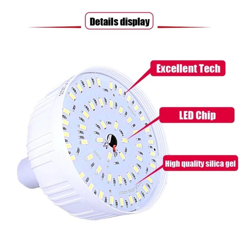 Outdoor USB Wiederaufladbare LED-Glühbirnen Campingzelt Hängelampe Tragbar Leistungsstark Angeln Grillbeleuchtung Nachtlichter Laterne