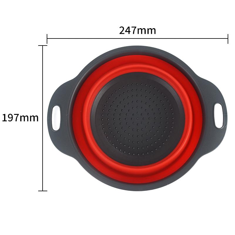 Silicone Folding Drain Basket Fruit Vegetable Washing Basket Foldable Strainer Colander Collapsible Drainer Outdoor Tableware