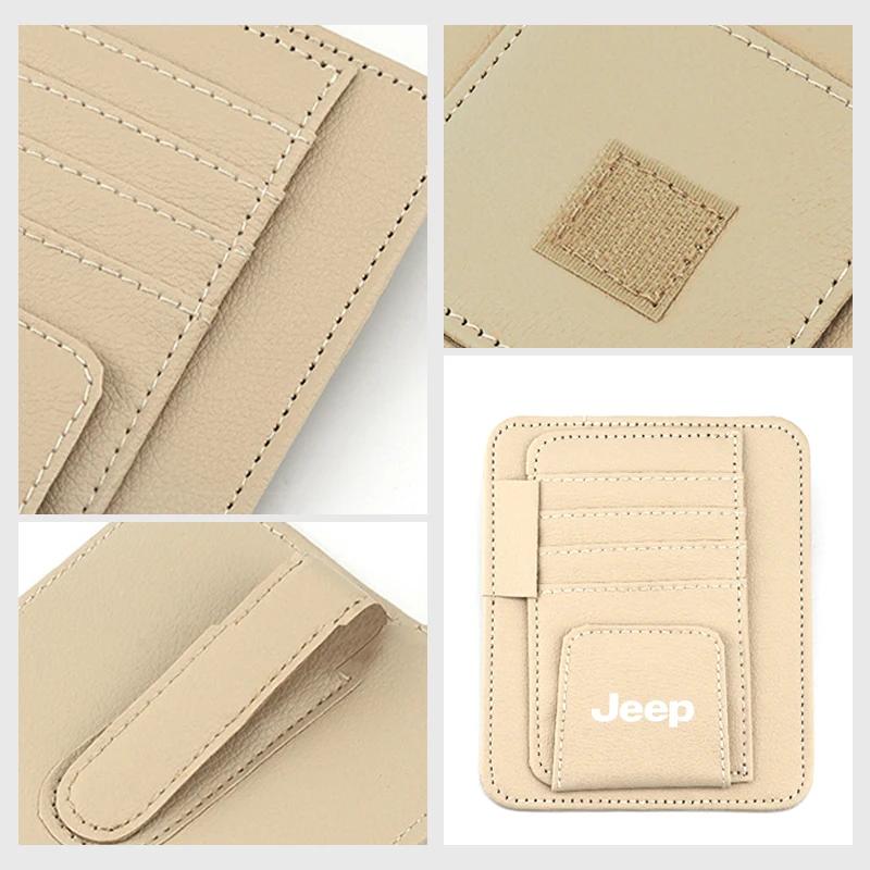 CNC1 Universal Leather Eyeglasses Mount Sunshade Storage Folder Car Interior Decoration Items for Jeep Compass Wrangler Grand Cheroke