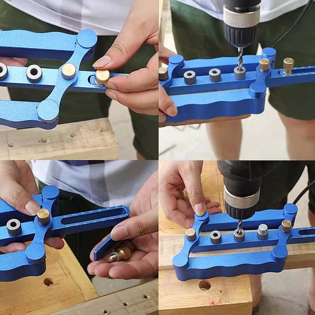 3-in-1 Vertical Woodworking Hole Opener, Wood Dowel Wood Puzzle Board Side Drilling Locator