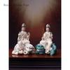 1PCS 12 Inch Ceramic Bodhisattva and Buddha Statue Home Enshrined Deity Feng Shui Ornament Home Decor