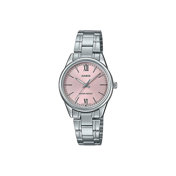 CASIO Women s Standard Series Pink Watch LTP-V005D-4B2 LTP-V005D-4B2 Silver/Pink Dial