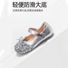 Girls crystal shoes 2025 summer new cartoon princess shoes small leather shoes children's baby soft sole little princess shoes