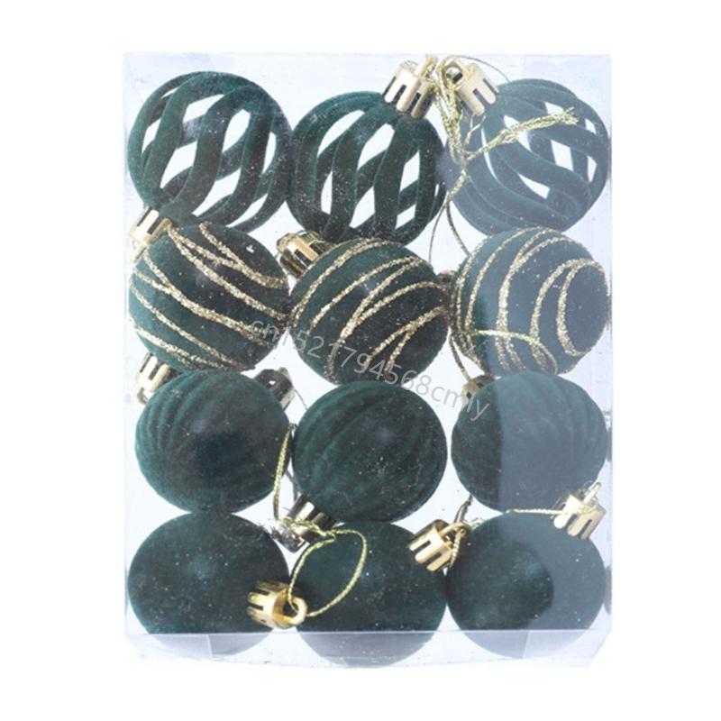 

12Pcs Christmas Baubles Ball Ornament Christmas Tree Hanging Ornament for Wedding Christmas Holiday Decoration 6XDE