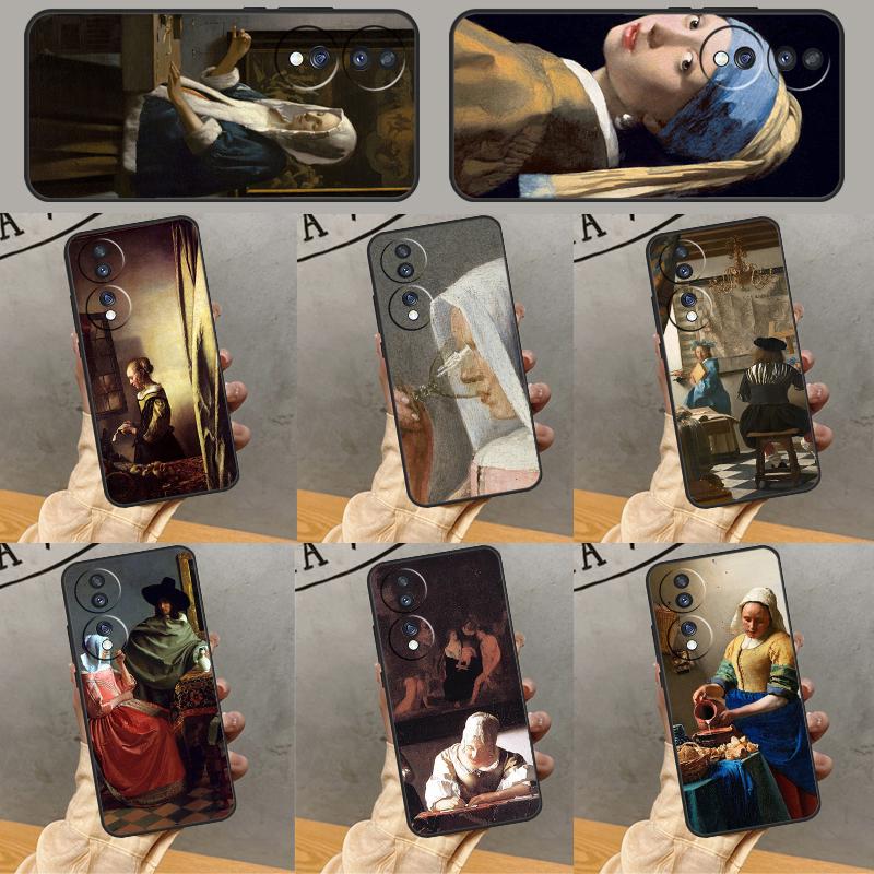 Johannes Vermeer Case For Honor Magic 7 Lite 5 6 Pro Honor 200 Pro 50 70 90 X9b X9a X8b X8a X8 X9 X9c Cover