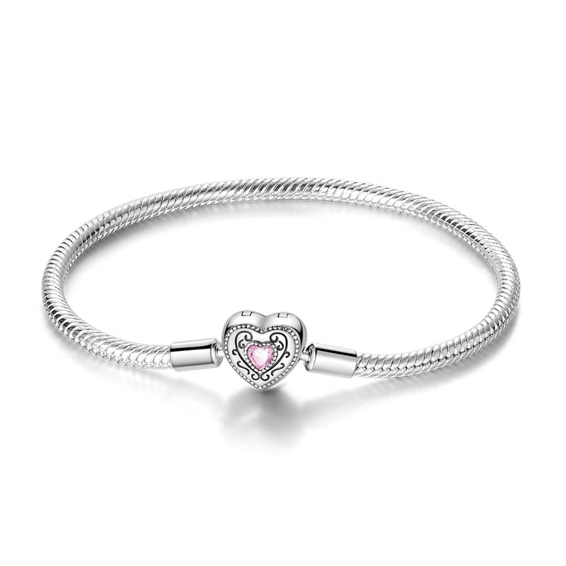 Bracelets Ideal For Women Copper Heart Clip Bracelets Copper Compatible With Authentic Charm Bead Charms Pendant Jewellery Ideal For Women Do It Yours