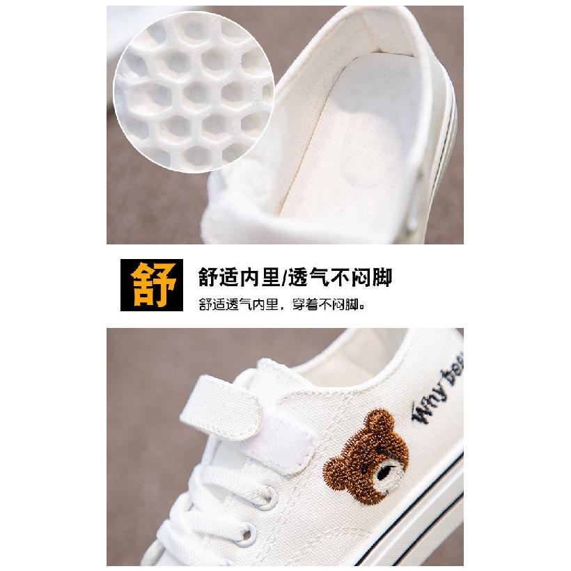 Children's Canvas Shoes New Spring and Autumn Boys' Soft Sole Sports Shoes Girls' Fashionable Big Kids' Velcro Sneakers