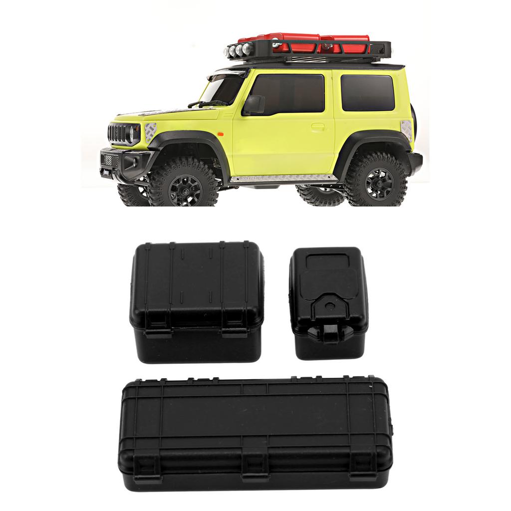 3 Pcs RC Car Simulation Luggage Case Large Medium Small RC Crawler Suitcase Decoration for 1/18 1/24 Black