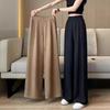 Women's High-Waisted Elastic Waist Wide Leg Pants With Pockets