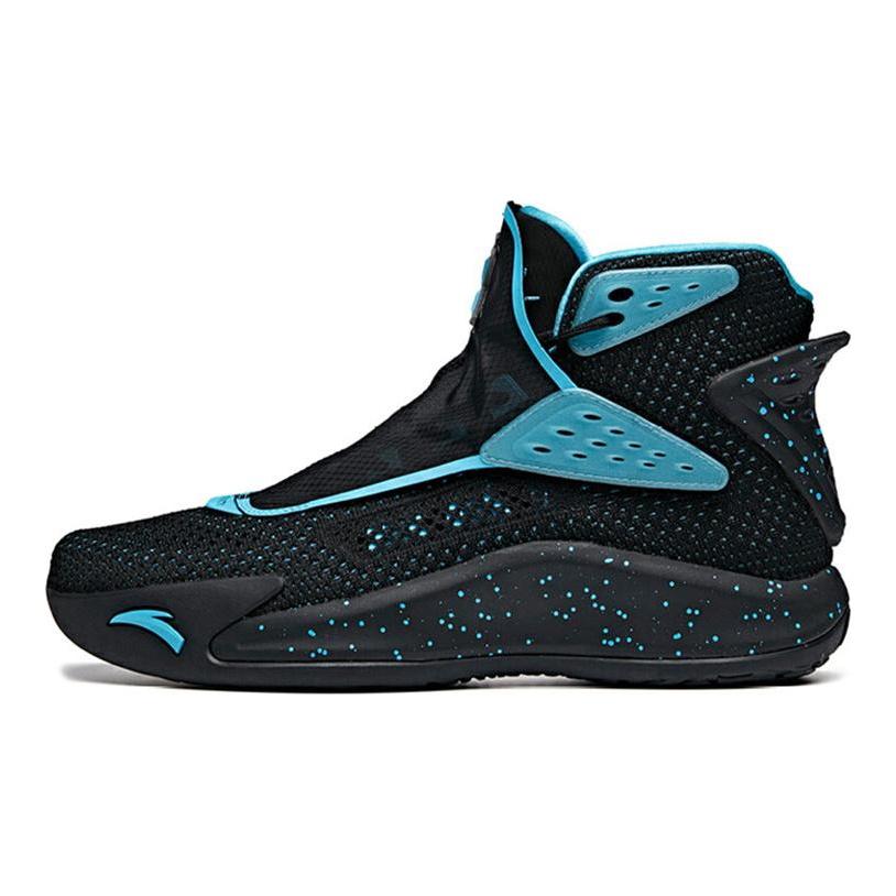 Anta KT5 Cushioning Slip Resistant Abrasion Resistant High top Basketball Shoes Men's Black Blue 112021101-2